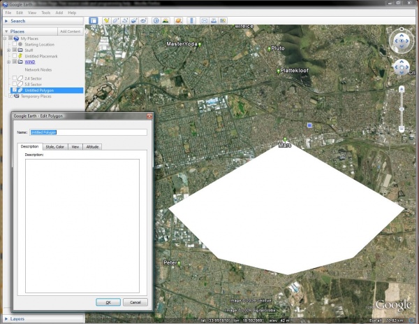 Use Google Earth to draw your coverage polygon