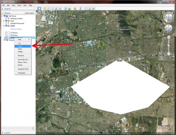 Copy that polygon in Google Earth
